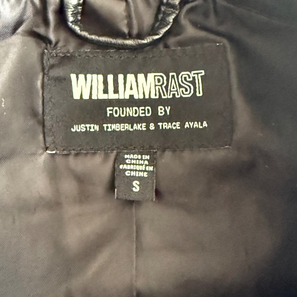William Rast Womens Black Faux Leather Moto Jacket Small Justin Timberlake Biker - Picture 2 of 8